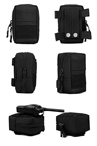 HUNTVP táctica Bolsa MOLLE Pouch pequeña Bolsa Bolsillo de Primeros Auxilios Impermeable Bolsa de Emergencia Mini Bolsa Botiquín para Camping Senderismo, Negro