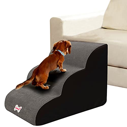 HXX Escaleras para Perro Gatos, Curvas Escaleras de Mascotas para Subir Sofá Cama, Fácil de Escalar, Antideslizante Rampa Escalera de Perro, 40x60x40cm Gris