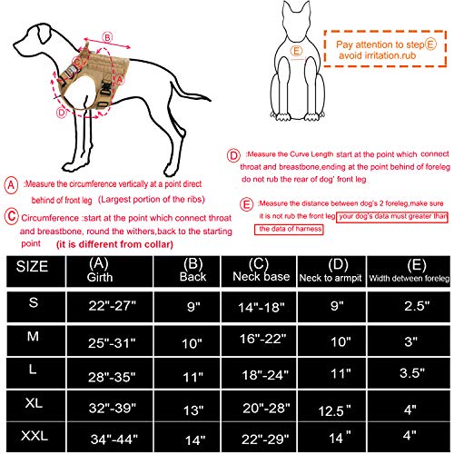 ICEFANG Arnés táctico para perro, K9 Chaleco de perro de trabajo, sin tirar, correa frontal clip en D, irrompible a prueba de presión (M, hebilla BK-metal)