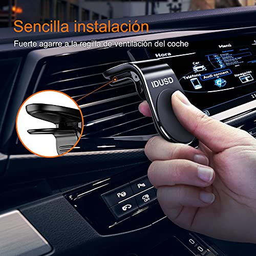 IDUSD Soporte Coche Magnético Movil de Coche para Ventilación, Mini Soporte con Iman para Rejillas de Aire Universal Teléfono Car Holder para iPhone 13 12 11 Pro XR, Samsung S9, Xiaomi Redmi Note 10