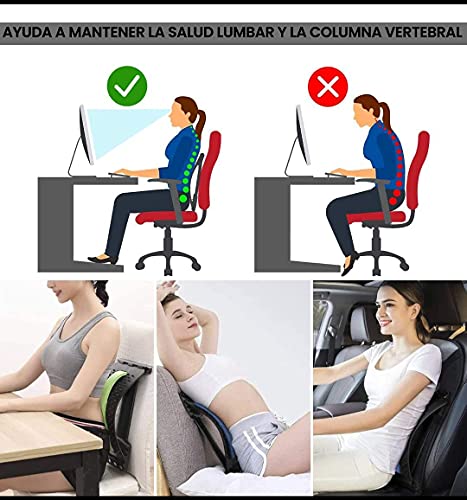 IKELOA Estirador de espalda - masajeador lumbar con 4 Niveles ajustables para aliviar dolor + mochila de regalo - corrector de postura Back Stretcher.