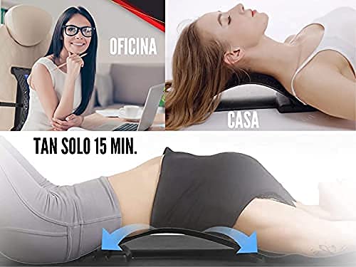 IKELOA Estirador de espalda - masajeador lumbar con 4 Niveles ajustables para aliviar dolor + mochila de regalo - corrector de postura Back Stretcher.