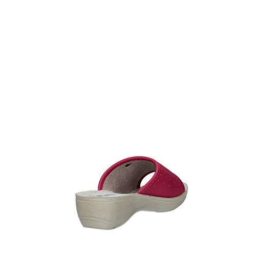 inblu PL000045 - Chanclas sanitarias para mujer, suela anatómica, piel auténtica, cuña de 4,5 cm, fucsia Size: 40 EU