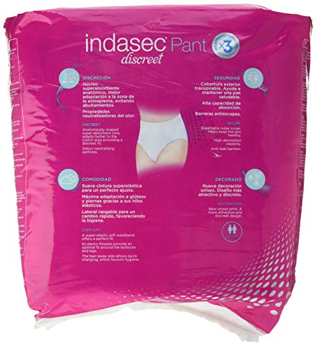 Indasec Ropa Interior Absorbente, Talla Grande, Absorción Súper - 10 Unidades