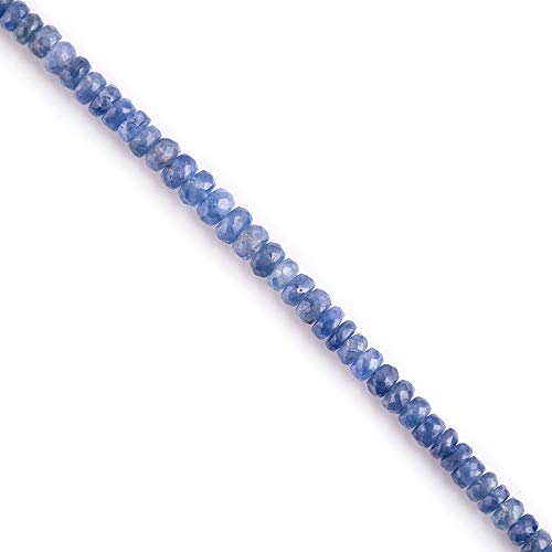 InfinityGemsArt Natural Burmese Blue Sapphire Gemstone Full Beads Dainty Bracelet Jewelry for her, Birthstone, Energy Healing Crystals, 14K Rose Gold Plated 925 Sterling Silver Chain 8 inch