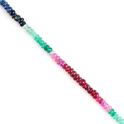 InfinityGemsArt Natural Ruby & Emerald & Sapphire Gemstone, Precious Stones, Beads Dainty Bracelets Jewelry for Women, Birthstone, Energy Healing Crystals, 925 Sterling Silver Chain 8 inch