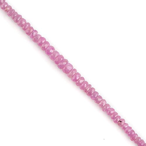 InfinityGemsArt Premium Grade Pink Sapphire, Natural Gemstone Heart Chakra Beads Dainty Bracelets Jewelry for Women, Birthstone, Energy Healing Crystals 925 Sterling Silver Chain 8 inch