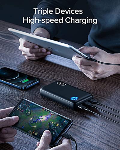 INIU Bateria Externa Movil, Compacto 20000mAh Power Bank con USB C y Salidas De 3A, Cargador Portatil Con Linterna Para iPhone Xs 8 7 Plus iPad Airpods Samsung S20 S10 Note 20 10 Xiaomi LG Etc.