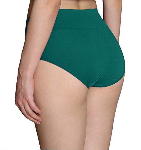 INNERSY Bragas Mujer de Algodón Ropa Interior de Cintura Alta Cómoda y Sexy Braguitas Pack de 5 (XL-EU 44, Multicolor)