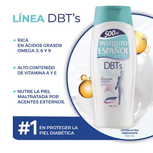 Instituto Español Loción Ultra Hidratante para Diabetes - Sequedad Extrema - 500 ML