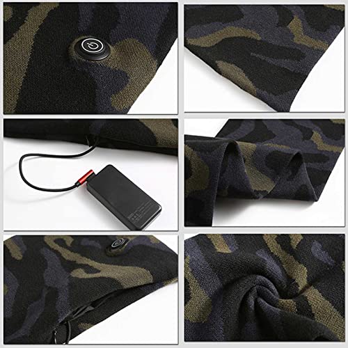 Invierno Otoño Hombre Bufanda de Punto, Bufanda con calefacción Inteligente USB, con 3 Niveles de calefacción, Alivia los músculos tensos y cansados, para Navidad y San Valentín