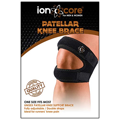 Ionocore® Rodillera Gimnasio - Deportiva Rotuliana para el Menisco y Ligamento con Estabilizadores Laterales y 3 Correas Ajustables Acolchadas - Para Articulaciones - Entrenamiento en el Hogar