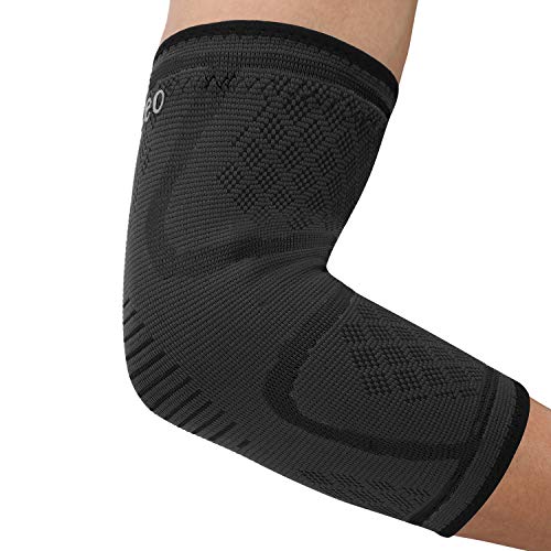 isermeo Coderas Deportivas, Soporte para Codo,Protector de codo Seguridad Alivio Del Dolor para tendinitis, Codo Golfista y Codo tenista, codera Deportiva, codera epicondilitis (Negro, L)