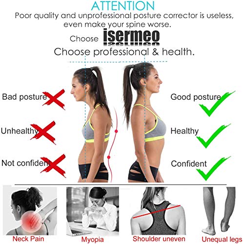 isermeo Corrector Postura Espalda y Hombros, Espalda Recta Soporte, Correctores Postural Faja, Corregir Postura Sentado Enderezar para Mujer e Hombres, Posture Corrector Aliviar la Joroba, L