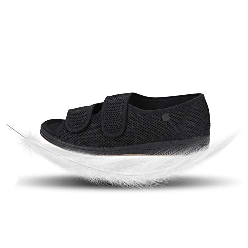 ITODA - Zapatillas para mujer con diabéticos, ortopédicas de viscoelástica, punta abierta, ajustable, antideslizante, cómodo para pies hinchados, artritis y edema