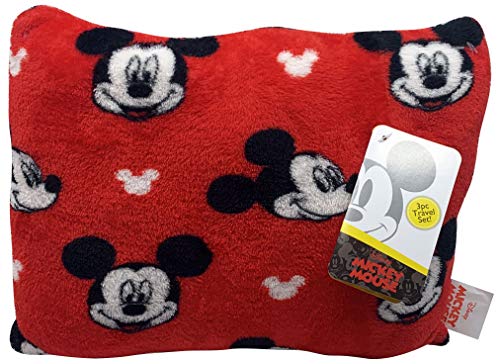 Jay Franco Disney Mickey Mouse - Juego de viaje de 3 piezas para niños incluye manta, almohada y felpa (producto oficial de Disney)