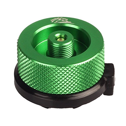 Jeebel Camp Adaptador de Gas Camping Conversión de Gas de Entrada Tipo Tornillo Adapter de Estufa Cylinder Convertidor para Tornillo de Cartucho CV Butane de Gas o Tipo Lindal, Verde