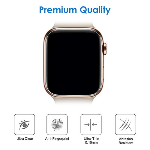 JETech Protector Pantalla Compatible Apple Watch 44 mm, Alta Definición, Ultra Fino, 3 Unidades