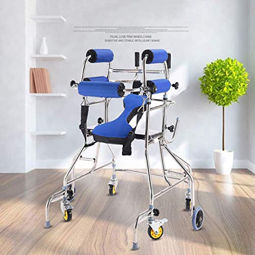 JHDPH3 Bipedestador Paseo con Doble Apoyo de Las Axilas y el Freno Marco de función Ajustable en Altura de 6 Ruedas del Walking Assist Equipado for Adultos Walker