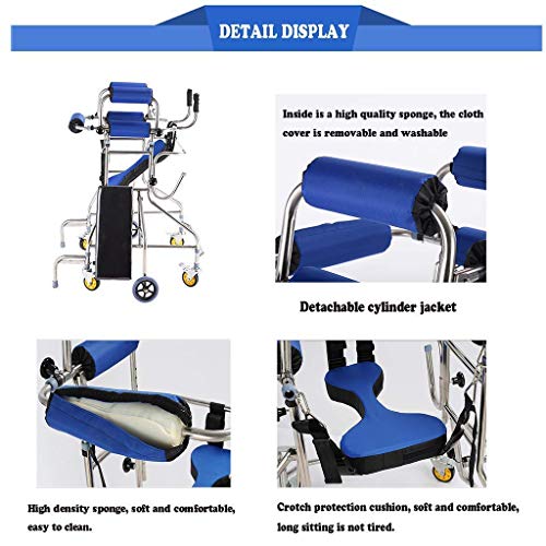 JHDPH3 Bipedestador Paseo con Doble Apoyo de Las Axilas y el Freno Marco de función Ajustable en Altura de 6 Ruedas del Walking Assist Equipado for Adultos Walker