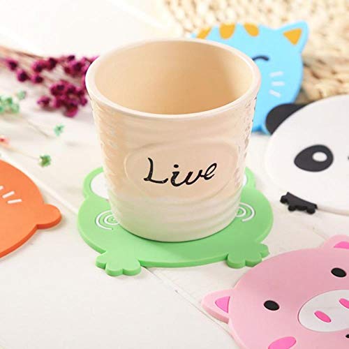 JIAYAN Cartoon Animal Drink Coaster Soporte de Mesa Mantel Individual Posavasos de café Soporte para Taza Caliente Alfombrilla Alfombrillas de Cocina Accesorios de Cocina, Rana, Federación de Rusia