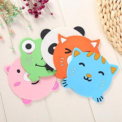 JIAYAN Cartoon Animal Drink Coaster Soporte de Mesa Mantel Individual Posavasos de café Soporte para Taza Caliente Alfombrilla Alfombrillas de Cocina Accesorios de Cocina, Rana, Federación de Rusia