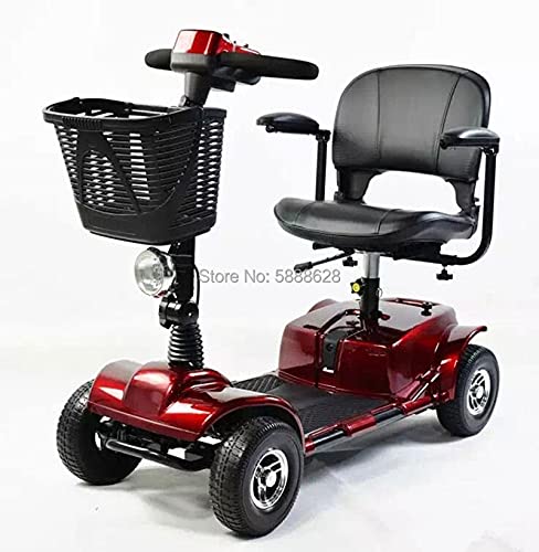 JINKEBIN Electric Silla de Ruedas Moda fábrica Precio Plegable Antiguo monilidad eléctrica Scooter Silla de Ruedas Triciclo (Color : Lead Acid Batteries)