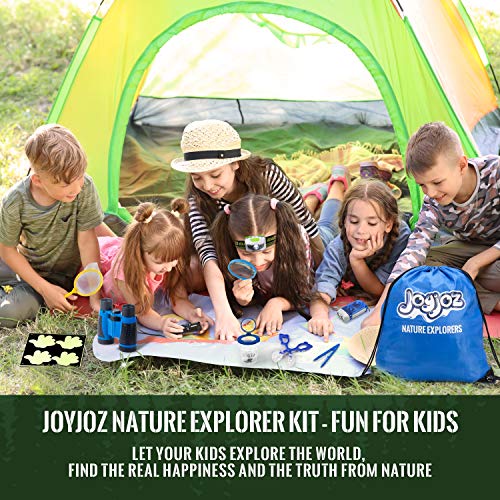 Joyjoyz Kit Explorador Niños 28 PCS, Disfraz Explorador Niño para Chicos a Partir de 3 Años con Linterna Niños/Lupa Niños/Tarjeta de Insectos, Aire Libre/Camping/Senderismo