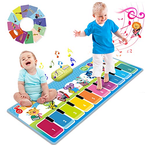 Joyjoz Alfombra de Piano con 90 Sonidos, Alfombra de Baile Musical para Bebe, Instrumentos Musicales Infantil, Juguetes Musicales para Bebés, Niños y Niñas de 1 a 5 Años (110*36cm)