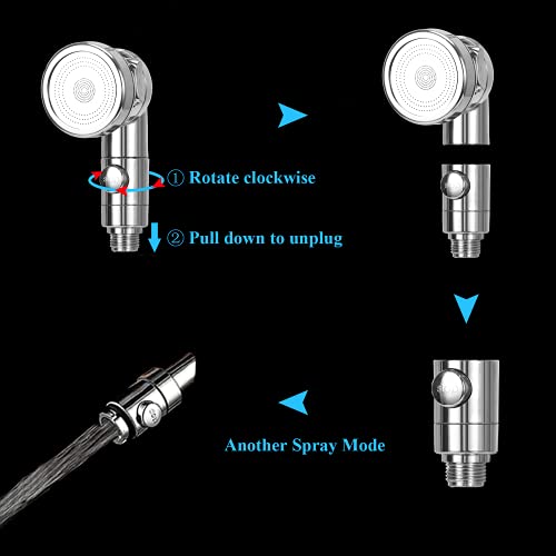 Juego de cabezal de ducha para lavabo, ducha de mano de baño, manguera telescópica, perfecto para lavar el cabello o limpiar el fregadero (plateado)