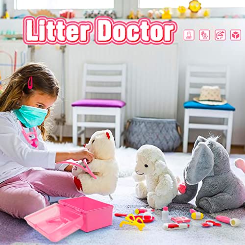 Juguetes Niña 3 4 5 6 7 Años Maletin Medicos Juguete con Estetoscopio Juguete Maleta Infantil Kit Medico Juguete Doctora Juguetes de Rol Regalos Para Niñas Juguetes Niños 3 4 5 6 7 Años (Rosa)