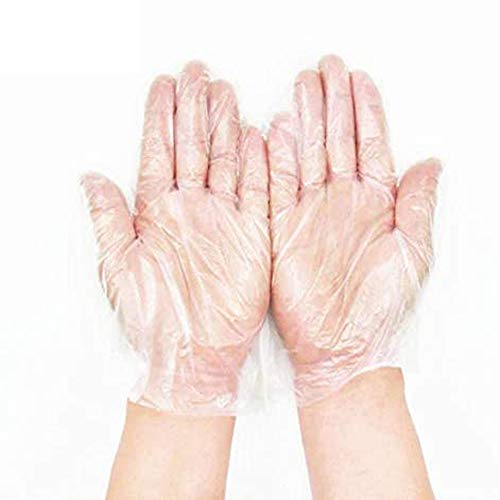 JUNSHUO 500 Piezas Guantes Desechables Plástico Transparente Limpieza Trabajo Polietileno Pe Para Cocinar Pintura Coloración Del Cabello, Barbacoa, El Hogar, Baño, Sanitarios La La Cocina