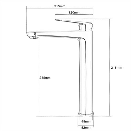 Kelelife Grifo Monomando para Lavabo de Baño, Negro Mate (Alto)