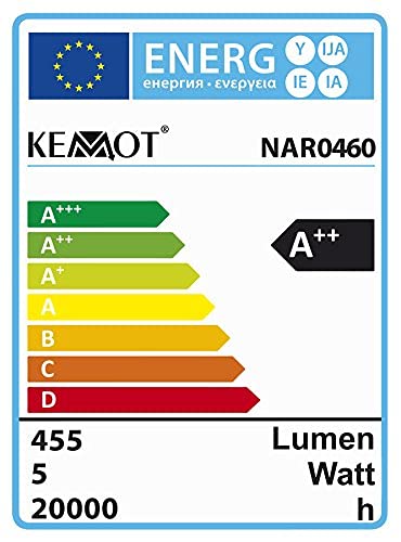 Kemot nar0460, lámpara de luz con lupa (5 dioptrías, 48 LED SMD, 6 W, 6500 K, cristal, color blanco