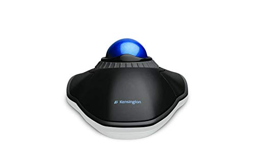 Kensington K72337EU Orbit - Ratón con Cable Compacto y Ergonómico con Trackball, Para Mac y Windows con Anillo de Desplazamiento, Diseño Ambidiestro y Seguimiento Óptico, Azul