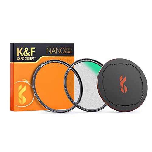 K&F Concept Filtro de Niebla 1/4 Magnético 58mm+Anillo de Adaptador Magnético+Tapa de Metal Magnético para Objetivo 58mm