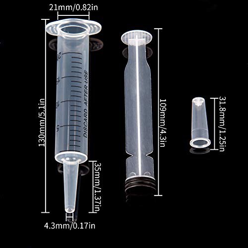 KINBOM Jeringas de 20 ml, jeringa de plástico estéril sin aguja para los laboratorios científicos Experimento, dispensación, medición, riego (4 paquete)