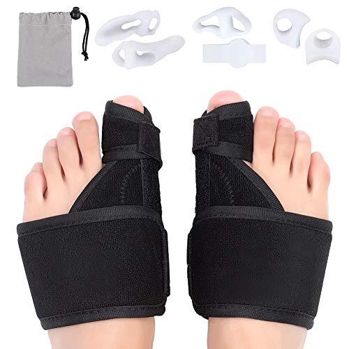 Kit de Corrector de Juanetes Nocturno, Férula para Hallux Valgus con 3 Pares Gel Separadores para Dedos, Férulas de juanete Nocturno, Alivio del Dolor de Juanete para Hombres y Mujeres