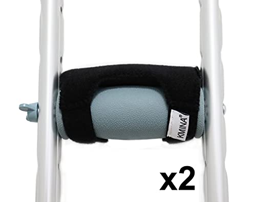 KMINA - Funda Muletas Axilares (x2 uds), Empuñadura Muletas, Almohadillas Muletas Manos, Fundas Muletas Acolchadas, Accesorios para Muletas Axilares, Funda Muletas Puño.