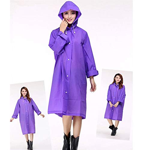 KSFBHC Eva Mujeres Impermeable Espesado Abrigo Impermeable Abrigo Impermeable Mujeres Clear Transparente Camping Impermeable Ropa de Impermeable Traje (Color : Thin Section Blue, Size : One Size)