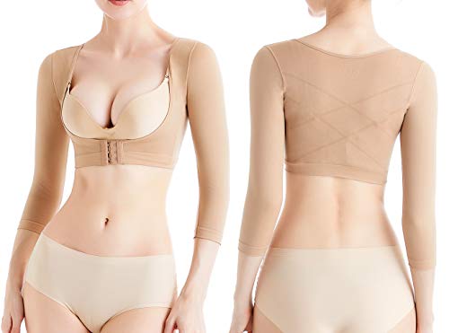 KSKshape - Formador de brazo para mujer con mangas de compresión para después quirúrgicas de adelgazamiento de las mangas correctoras de postura Beige beige XXL