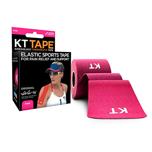 KT Cinta Original terapéutica para kinesiología, 20 Tiras, algodón, Unisex, Color Rosa, tamaño n/a