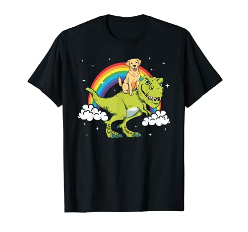 Labrador Retriever Perro T Rex Dinosaurio Montar Camiseta