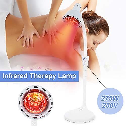 Lámpara de calefacción infrarroja, lámpara de terapia infrarroja ajustable Lámpara de terapia de calor Luz infrarroja para el cuidado de la piel Alivio del dolor de cuello Piernas Riñones