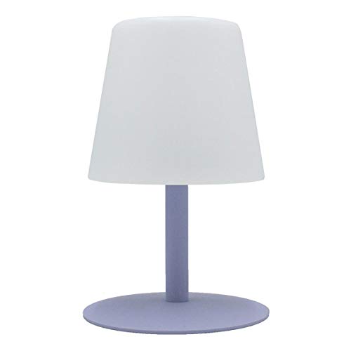 Lámpara de mesa sin cable de acero pie lavanda LED blanco cálido/blanco regulable STANDY MINI Lavender H25cm