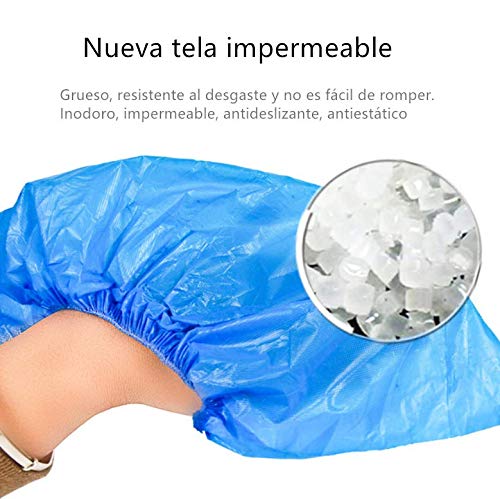 LANZI 100 Piezas Cubiertas de Zapatos Desechables Cubiertas de Botas Impermeables de Zapatos Antideslizantes con，Engrosada a Prueba de Polvo(Azul)