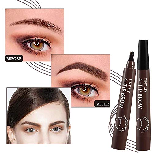 Lápiz Para Tatuaje de Cejas, Lápiz de Cejas Microblading, Lápiz de Cejas de 4 Puntos, Crea Un Maquillaje Duradero, Cejas Naturales Profesionales, Cubre áreas Dispersas, Lápiz de Cejas Impermeable