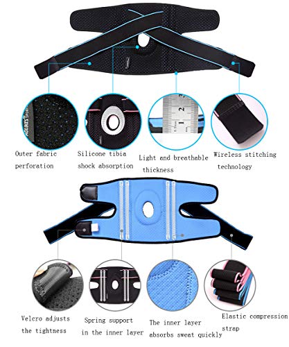 Lazzon Rodilleras Rotuliana de Neopreno, Menisco y Ligamentos Deportivas Ajustable para Ciclismo, Correr, Voleibol, fútbol, Baloncesto