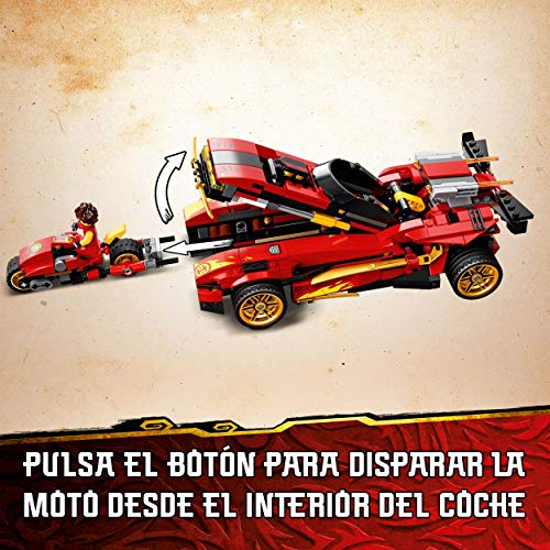 LEGO 71737 Ninjago Legacy 71737 Deportivo Ninja X-1, Coche y Moto de Juguete con Mini Figura Dorada de Cole