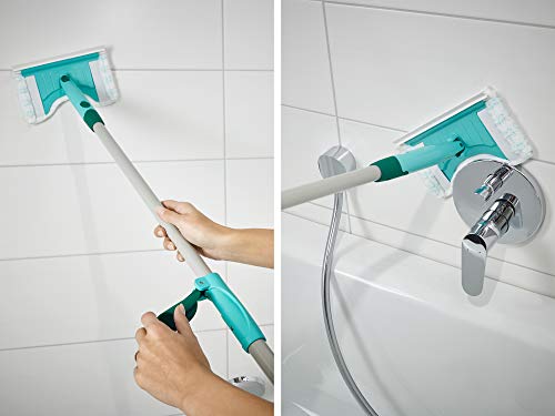 Leifheit Mopa para limpiar azulejos Flexipad con palo telescópico de 65-110 cm, mopa extensible con articulación de 360°, adecuada para grifos